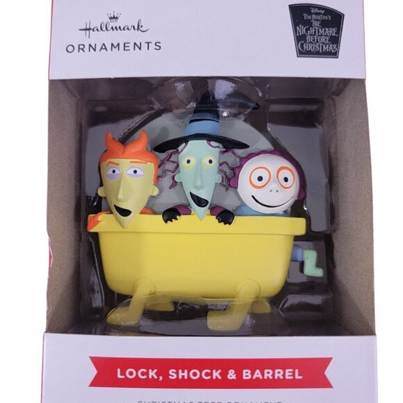 Hallmark Disney The Nightmare Before Christmas Lock Shock  & Barrel Ornament NEW - Picture 1 of 13